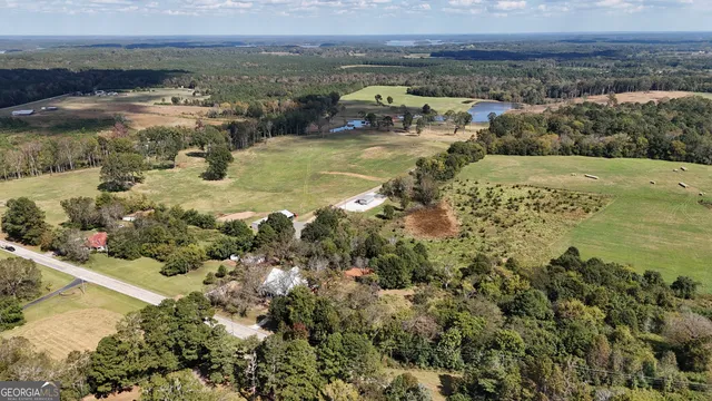 a view of a yard with a tree