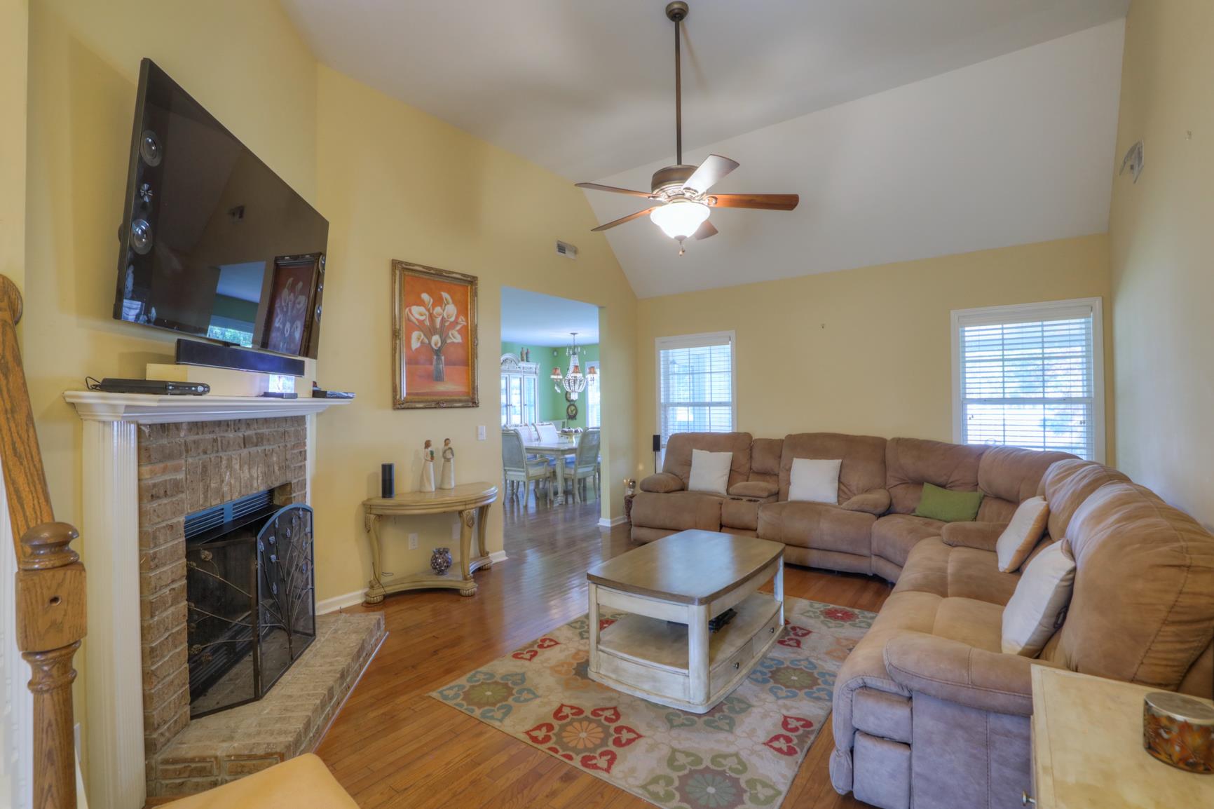 This spacious great room is a wonderful place to take in the game. 