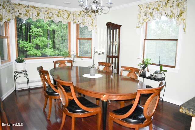 488 Summit Road Richmond, MA 01254 - Photo 30 of 44 a dining room with furniture a large window and wooden floor