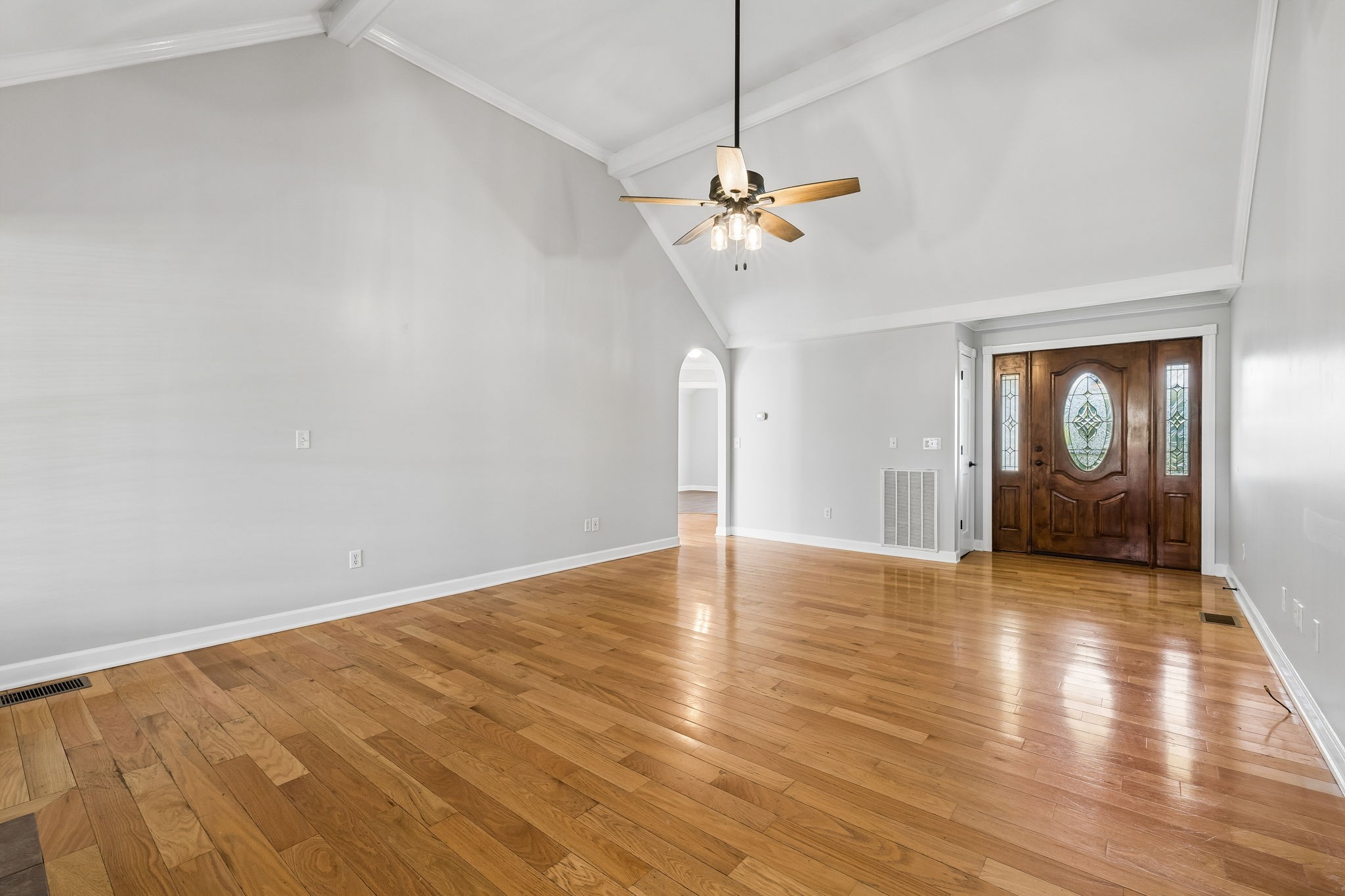100 Heath Road Charlotte, TN 37036 - Photo 10 of 42 a view of empty room with wooden floor and fan