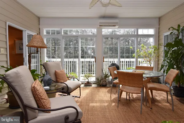 a outdoor space with furniture