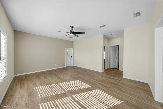 a view of a livingroom with a window