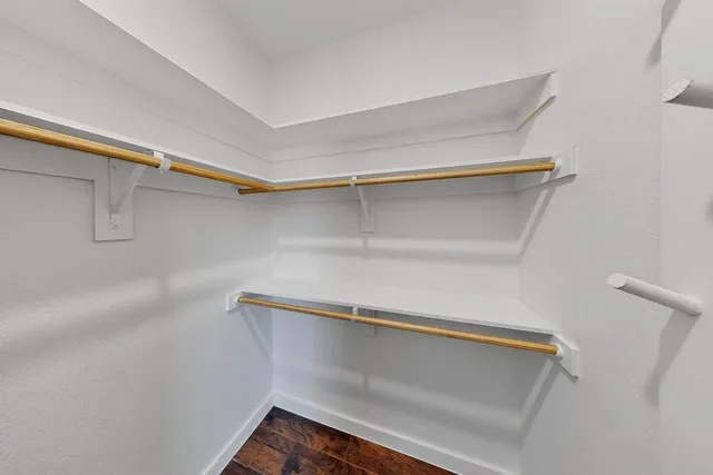 a close up view of racks on the wall