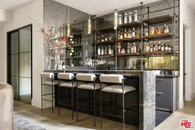 a chair and table in a room