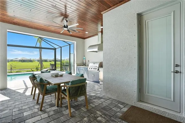 a outdoor space with a sitting space