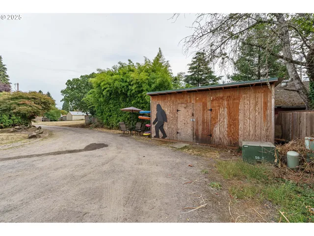 a backyard of a house with lots of green space