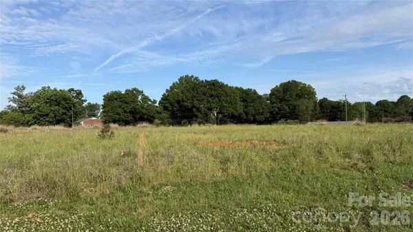 a view of a field with an ocean view
