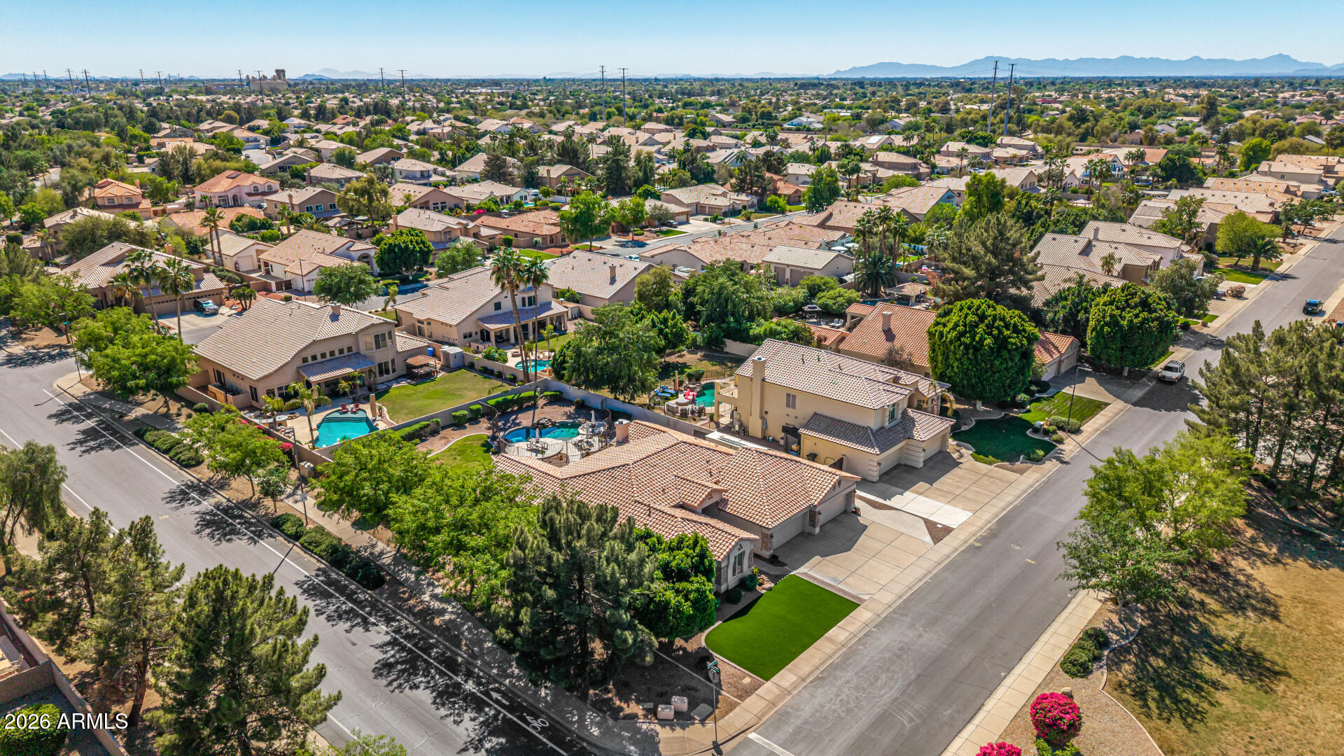2187 East Finley Street Gilbert, AZ 85296 - Photo 77 of 89 an aerial view of a house with a garden