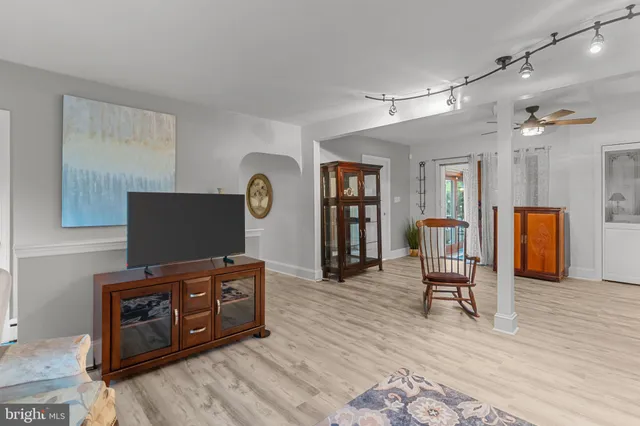 a living room with furniture