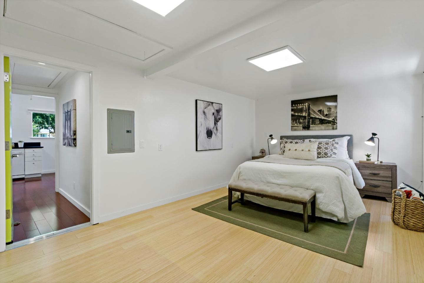 1502 Petersen Avenue San Jose, CA 95129 - Photo 42 of 56 a bedroom with a bed and a view of kitchen