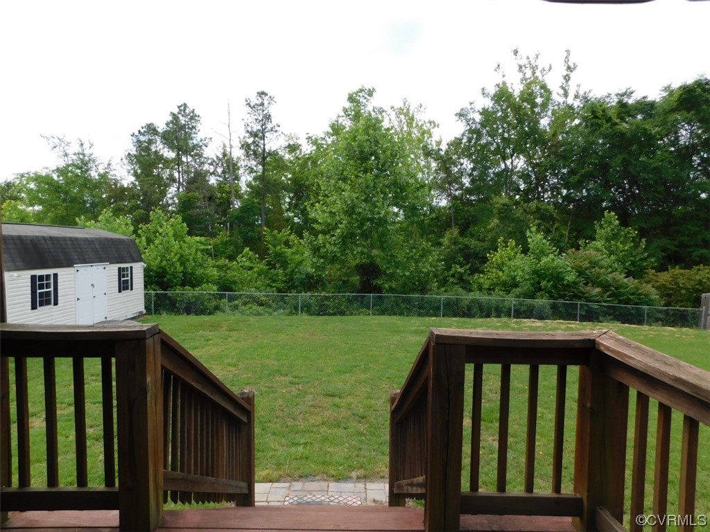 109 Jay's Road Farmville, VA 23901 - Photo 28 of 31 a view of a wooden deck and a yard