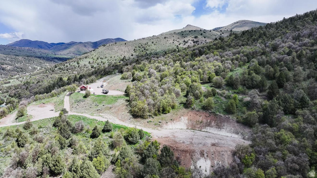 916 North Bonneville Road Preston, ID 83263 - Photo 21 of 37 Aerial view of a mountain backdrop