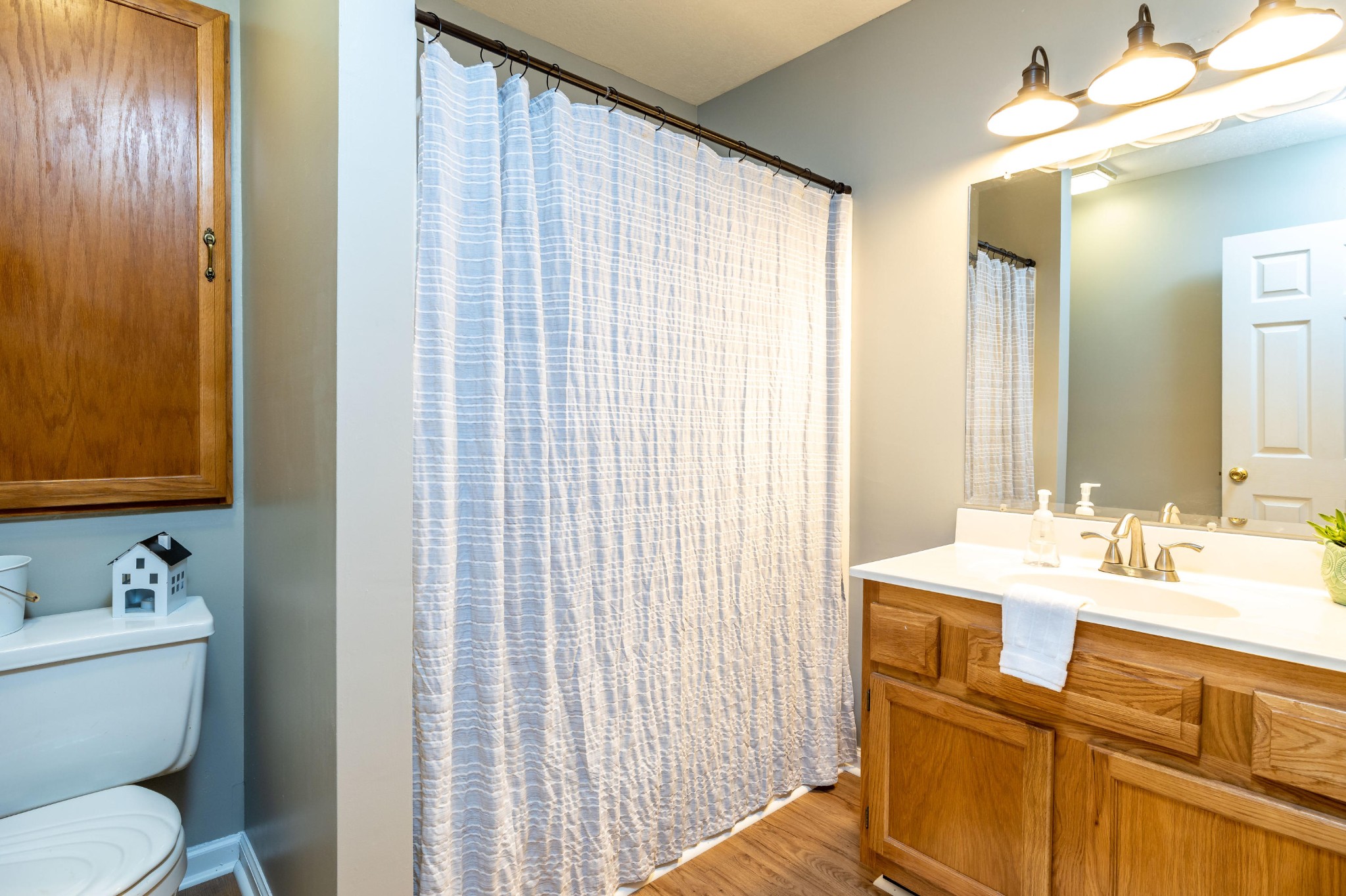 442 Wilaway Road Maryville, TN 37801 - Photo 18 of 37 a bathroom with a sink a toilet and shower curtain