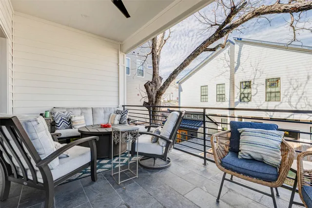 a outdoor living space with furniture