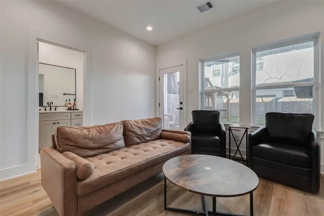 a living room with furniture