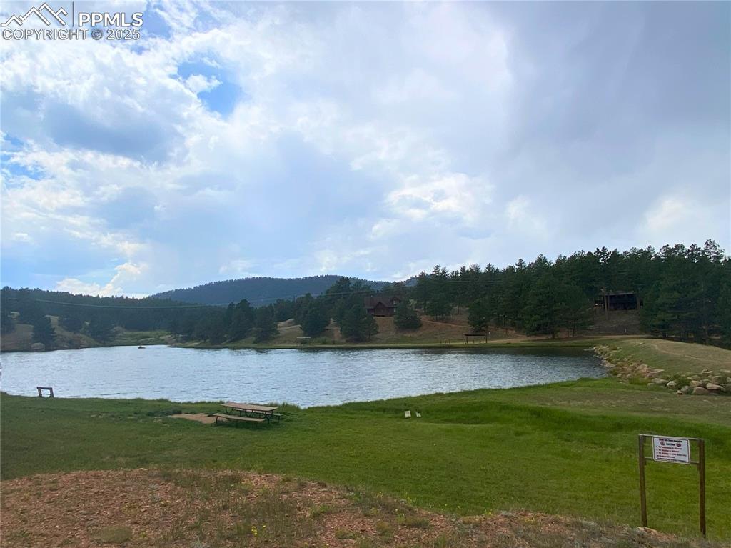 60 Pickens Road Florissant, CO 80816 - Photo 12 of 15 a view of a lake with a mountain in the background