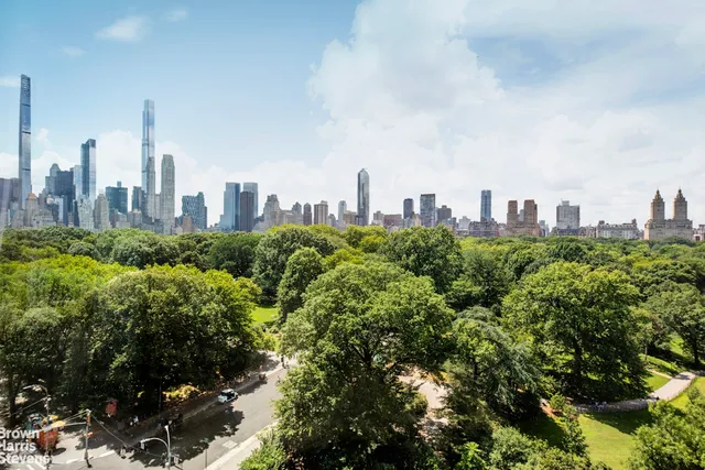 a view of a city with tall buildings