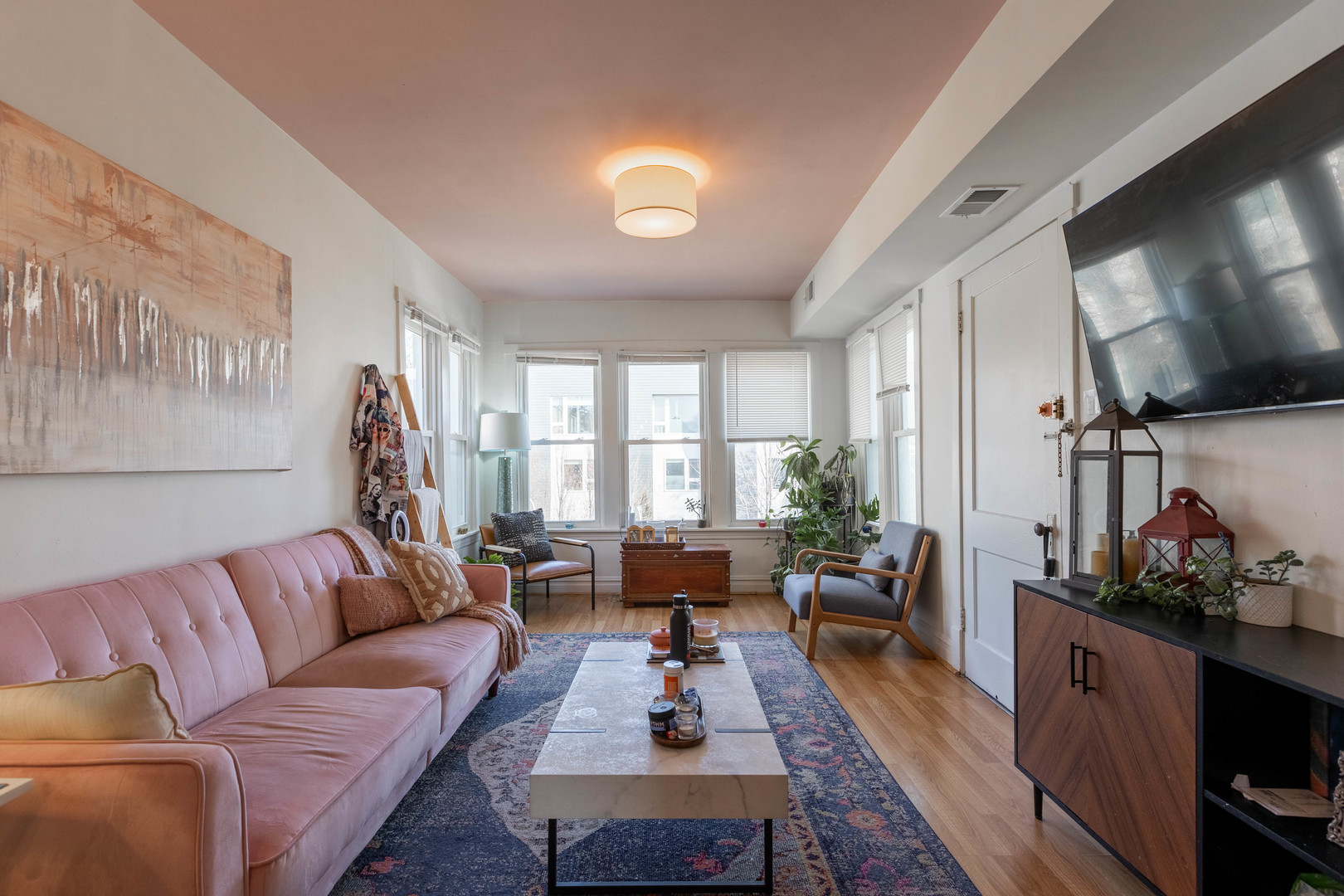 Undisclosed Address Chicago, IL 60647 - Photo 39 of 42 a living room with furniture fireplace and flat screen tv
