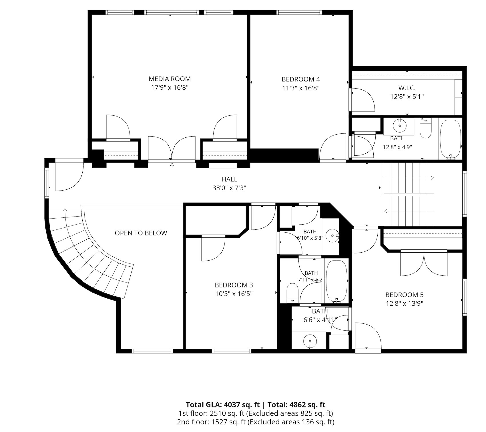 9211 Memorial Grove Drive Spring, TX 77379 - Photo 47 of 47 Second floor floor plan with measurements aprox