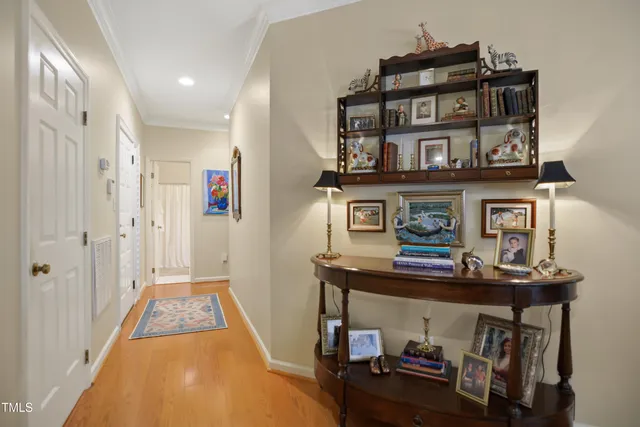 a view of a room with shelves