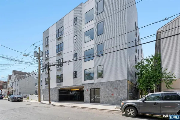 a car parked in front of a building