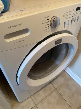 a close view of washer and dryer