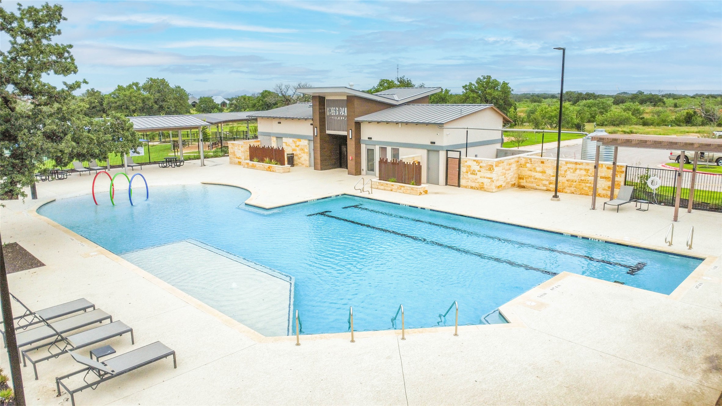 200 Fiddleneck Road Marble Falls, TX 78654 - Photo 35 of 37 a view of a house with a swimming pool