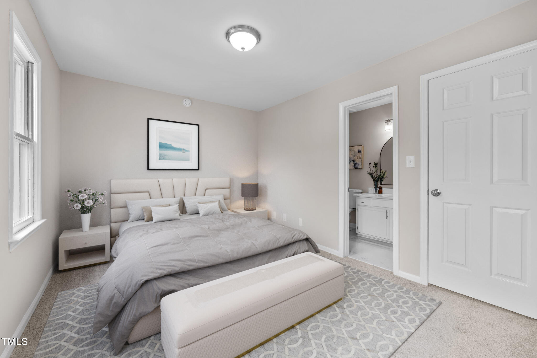 1433 Cherrycrest Drive Durham, NC 27704 - Photo 7 of 40 a bedroom with a bed and a couch