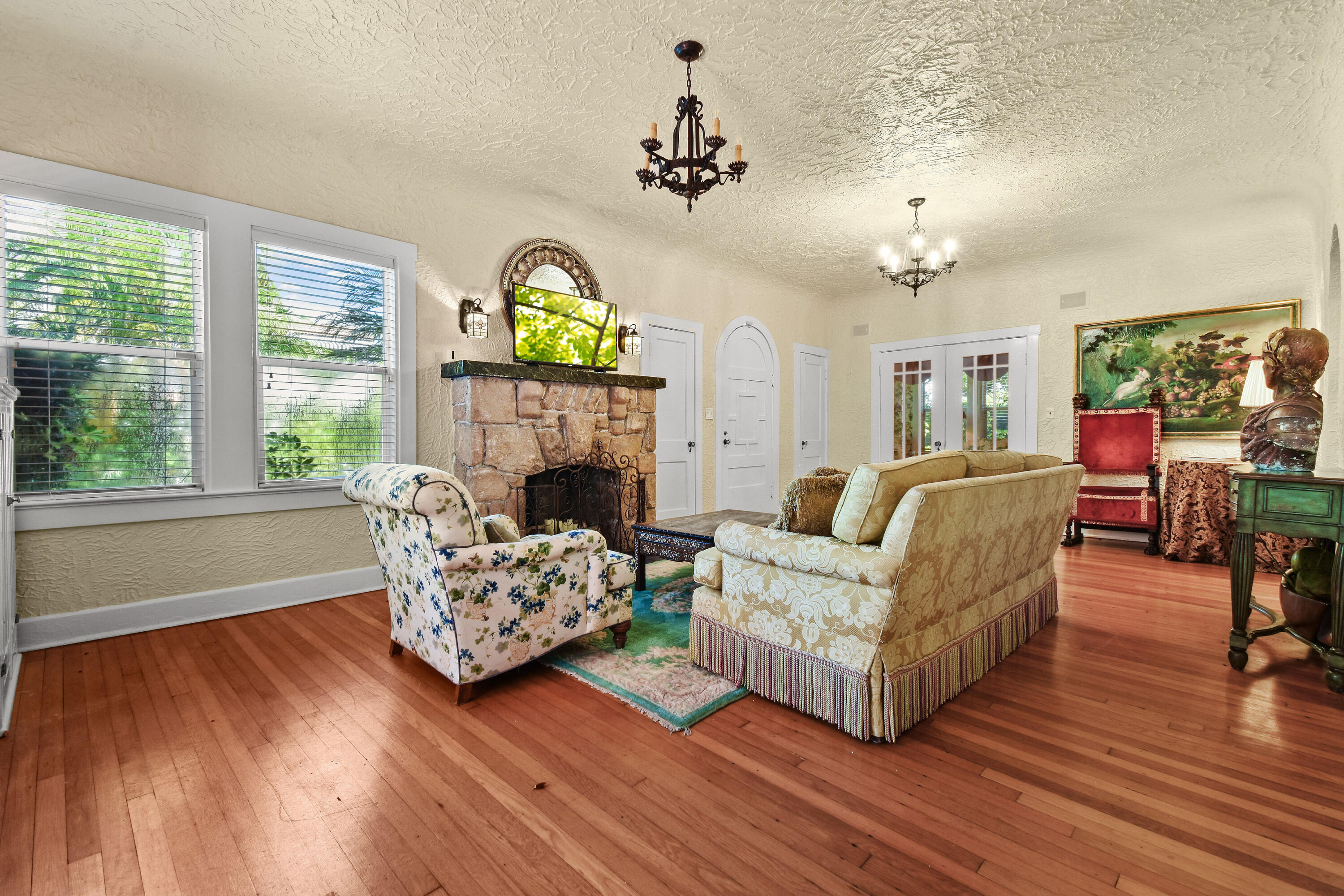 194 Almeria Road West Palm Beach, FL 33405 - Photo 9 of 67 a living room with furniture and a fireplace