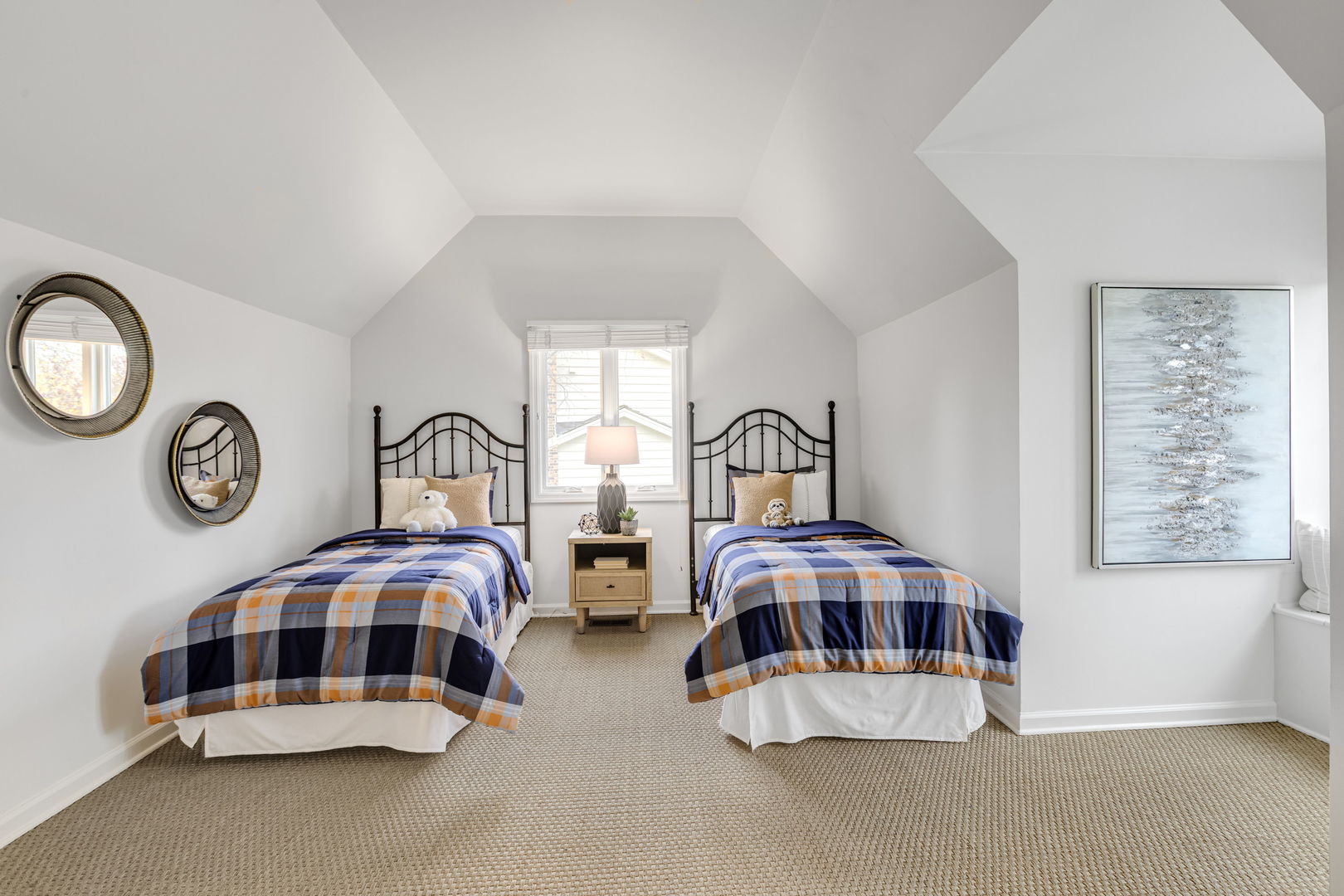 540 Buena Road Lake Forest, IL 60045 - Photo 25 of 35 a bedroom with two bed and a large window