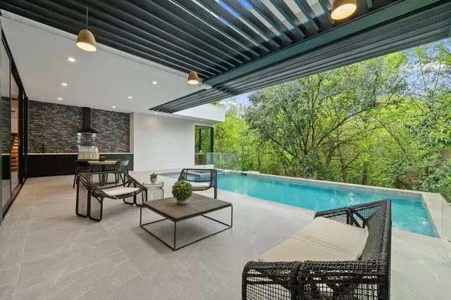 a outdoor living space with furniture