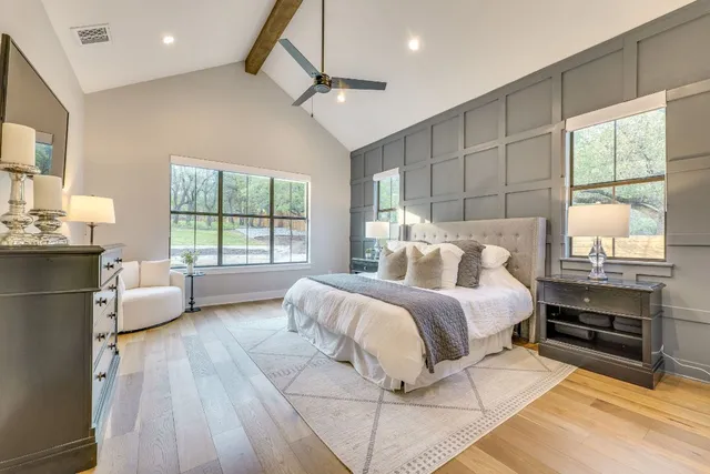 a view of a livingroom with furniture and wooden floor