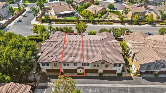 an aerial view of multiple houses