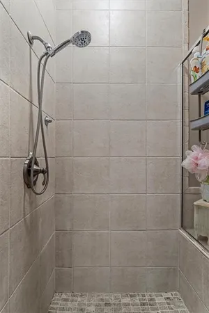 a bathroom with a shower