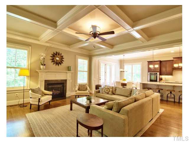 Another view of the Great Room and the open possibilities to your Chef's Kitchen and Breakfast area within view, access to 'outdoor living room' agaain through French Doors. Such a nice flow to this living space.