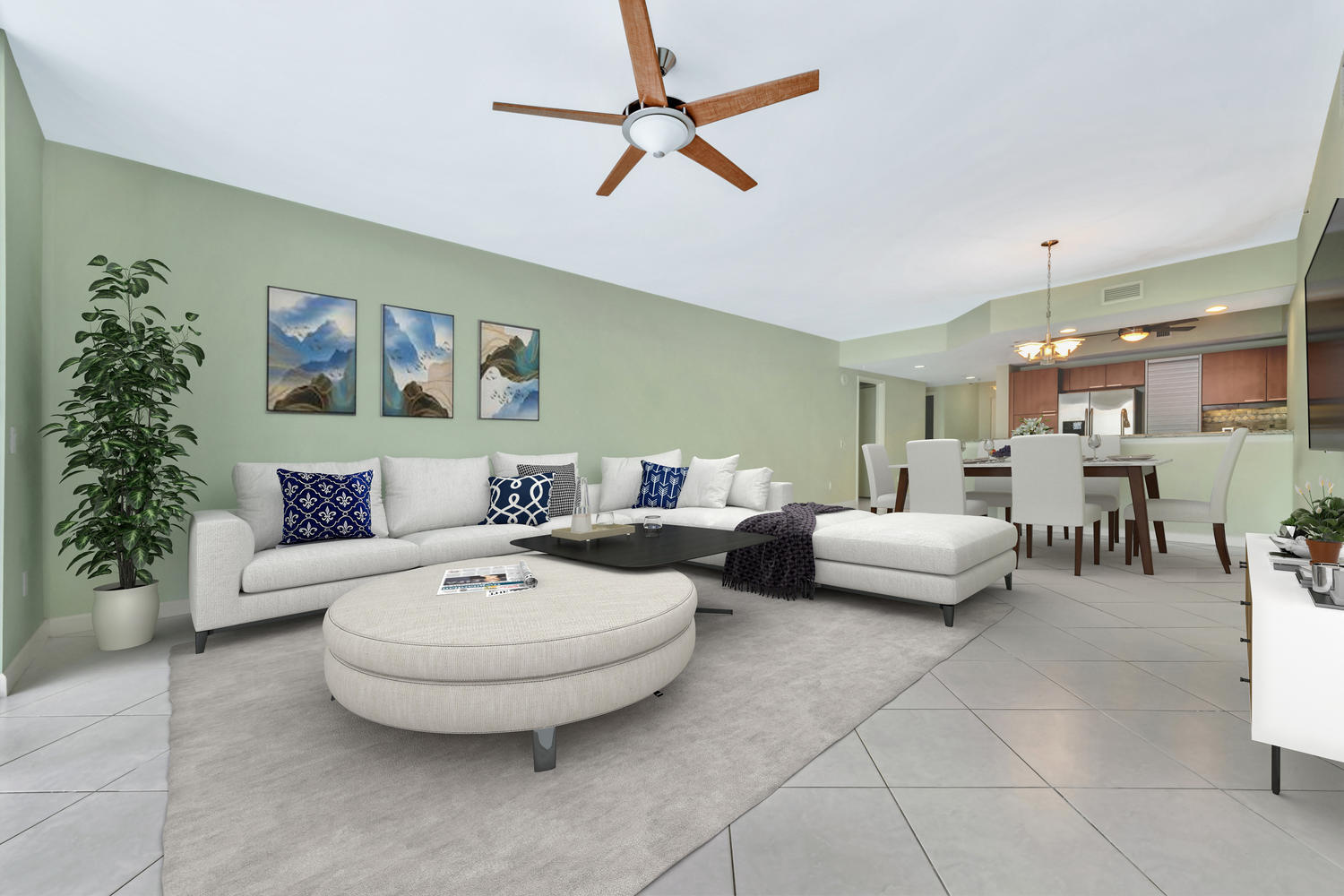 2640 Lake Shore Drive, Unit 1011 Riviera Beach, FL 33404 - Photo 3 of 60 a living room with furniture and a chandelier