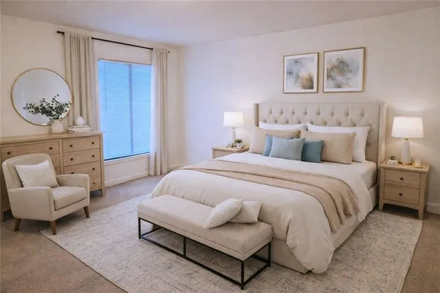 an empty room with closet