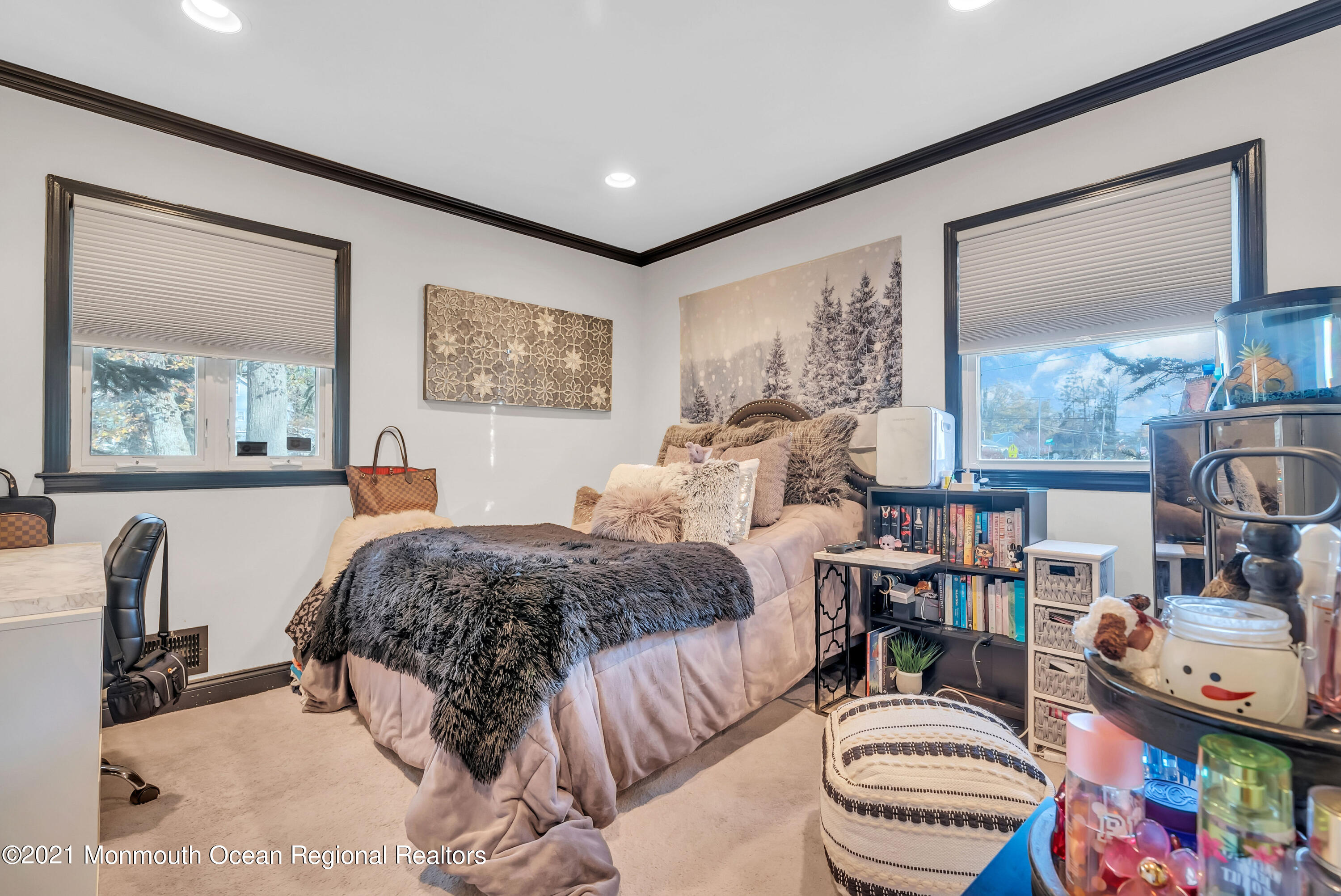 128 Whalepond Road Oakhurst, NJ 07755 - Photo 21 of 33 a living room with furniture and a floor to ceiling window