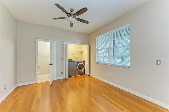 a view of a house with a large window