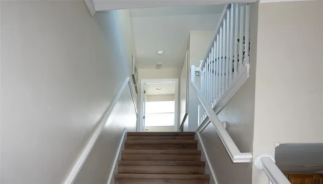 a view of a street with lots of trees