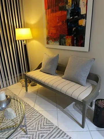 a view of a couch in a patio