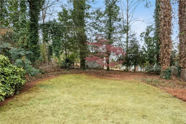 a view of yard with tree