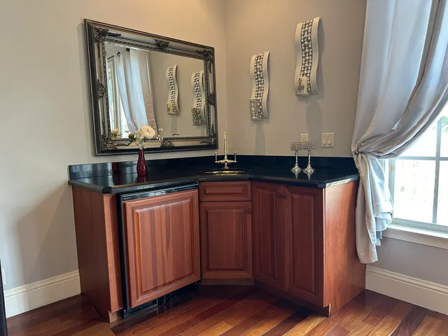 a room with racks on the wall