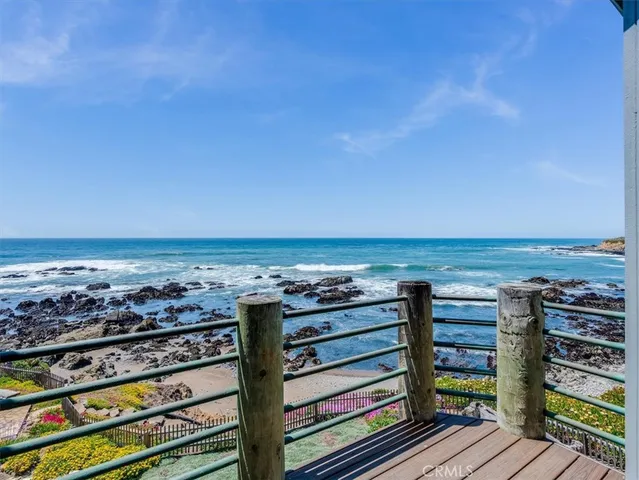 a view of an ocean from a balcony