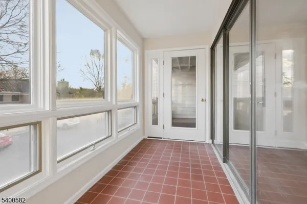 a view of a balcony with an outdoor space