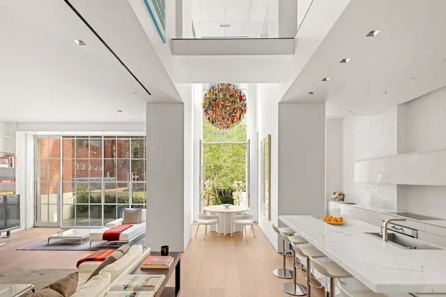 a workspace with furniture window and outside view