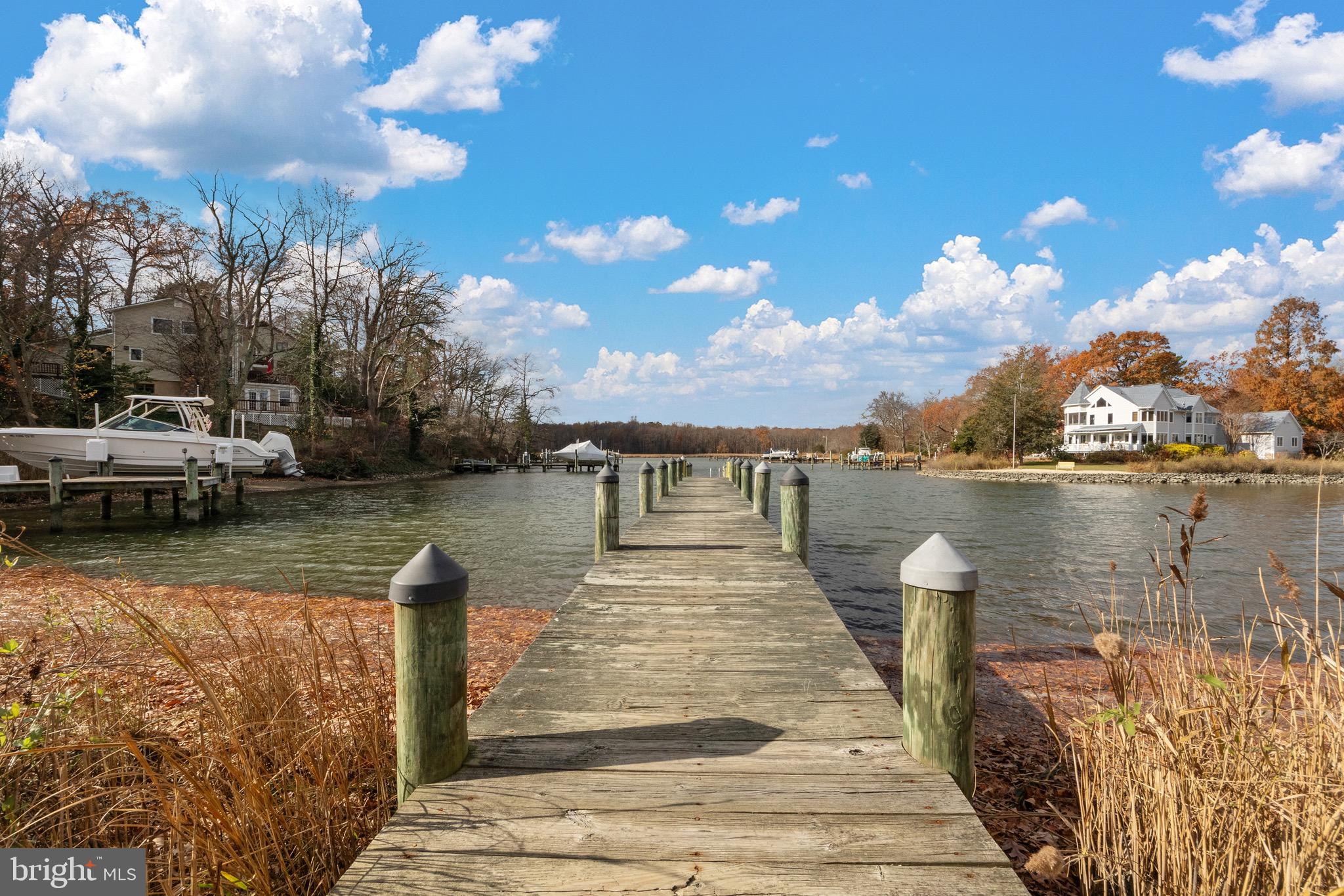 115 Valley View Avenue Edgewater, MD 21037 - Photo 55 of 56 a view of a lake with a bench and trees around
