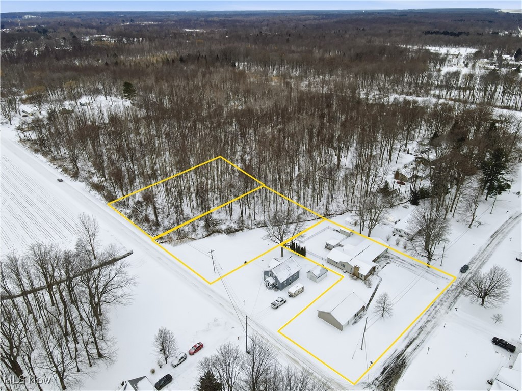 1381 Robb Road Conneaut, OH 44030 - Photo 44 of 50 Snowy aerial view featuring property parcel outlined