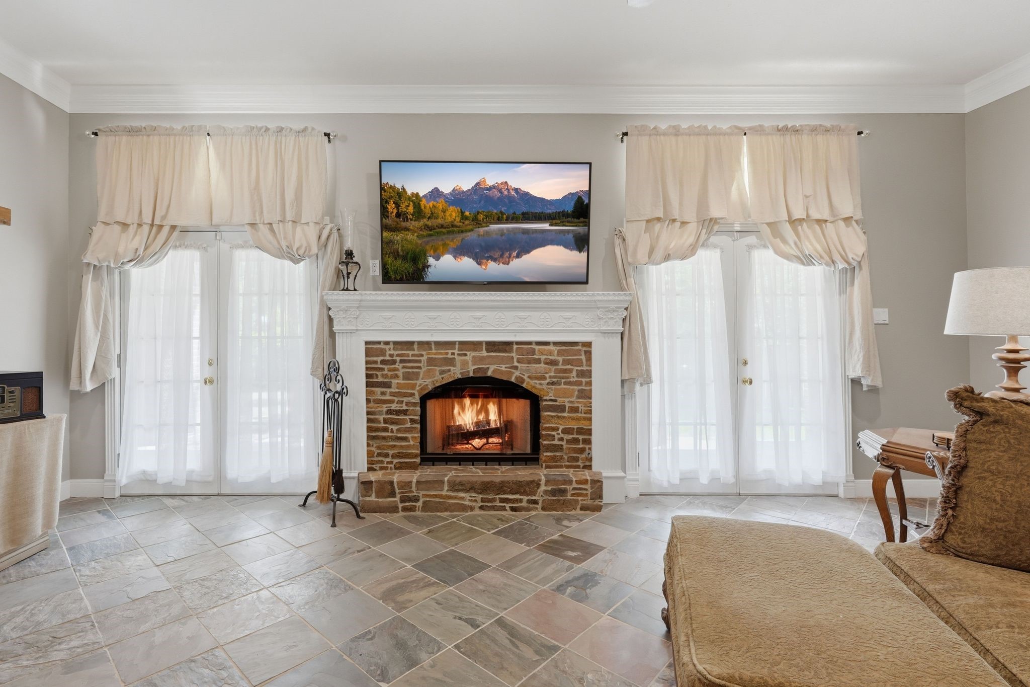 25014 Northampton Terrace Drive Spring, TX 77389 - Photo 16 of 41 The family room with wood burning fireplace, stone hearth and elegant mantle makes for a cozy night at home