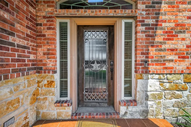 a view of a wooden door